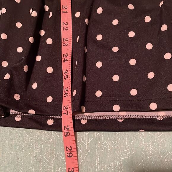 Oh! mama Small maternity top black with white polka dots elastic waist, tie belt - Picture 9 of 11